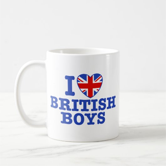 Mug J'Aime Les Garçons Britanniques (Gauche)