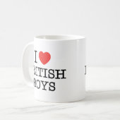 Mug J'aime les garçons britanniques (Devant gauche)