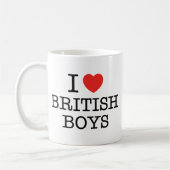 Mug J'aime les garçons britanniques (Gauche)