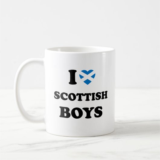 Mug J'aime les garçons écossais (Gauche)
