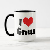 Mug J'aime les gnous à cœur (Gauche)