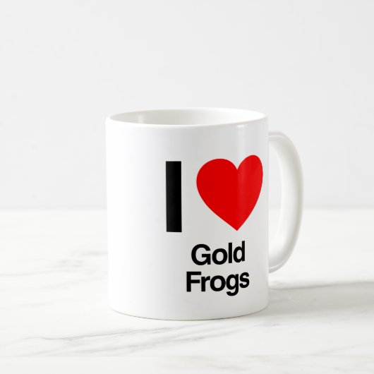 Mug j'aime les grenouilles en or (Devant droit)
