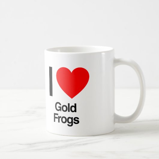 Mug j'aime les grenouilles en or (Droite)