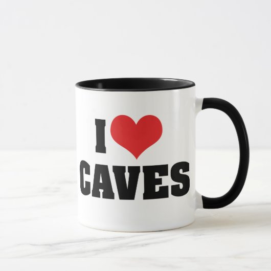 Mug J'aime les grottes Heart - Exploration de grottes (Droite)