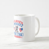 Mug J'aime les Huskies sibériens et les USA (Devant droit)