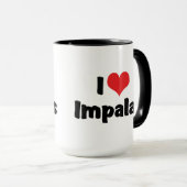 Mug J'aime les impalas au cœur (Devant droit)