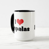 Mug J'aime les impalas au cœur (Devant gauche)
