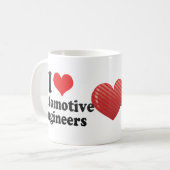 Mug J'aime les ingénieurs automobile (Devant gauche)