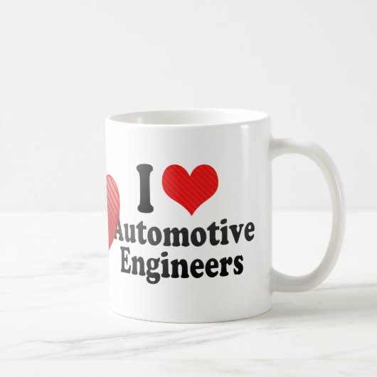 Mug J'aime les ingénieurs automobile (Droite)
