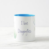 Mug J'aime les libellules en bleu et vert (Centre)
