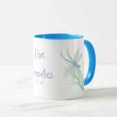 Mug J'aime les libellules en bleu et vert (Devant droit)