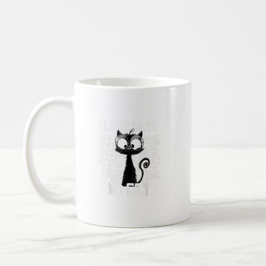 Mug J'Aime Les Maths Et Les Chats Noir Chat Drôle Dire (Gauche)