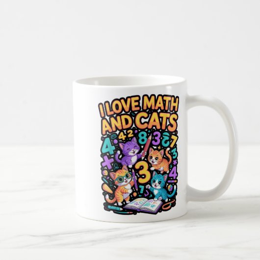 Mug J'aime les maths et les chats Professeur Élève (Droite)