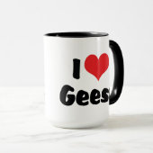 Mug J'aime les oies à cœur (Devant droit)