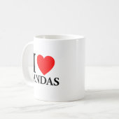 Mug J'aime les pandas (Devant gauche)