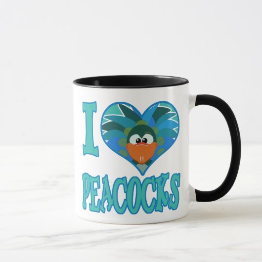 Mug J'aime les paons (Droite)