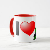 Mug J'aime les perroquets à tête noire (Devant gauche)