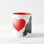 Mug J'aime les perroquets Rouge-gonflés (Centre)