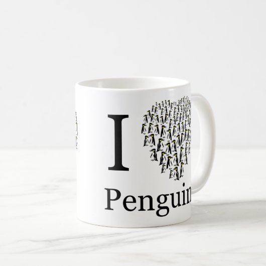 Mug J'aime les pingouins (Devant droit)