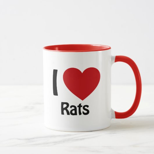 Mug J'aime les rats (Droite)