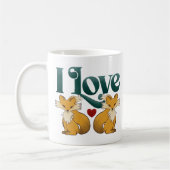 Mug J'Aime Les Renards Mignons Coeur (Gauche)