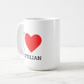 Mug J'aime les reptiliens (Devant gauche)