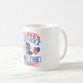 Mug J'aime les Rotties et les USA (Devant droit)