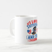 Mug J'aime les Rottweilers et les USA (Devant gauche)