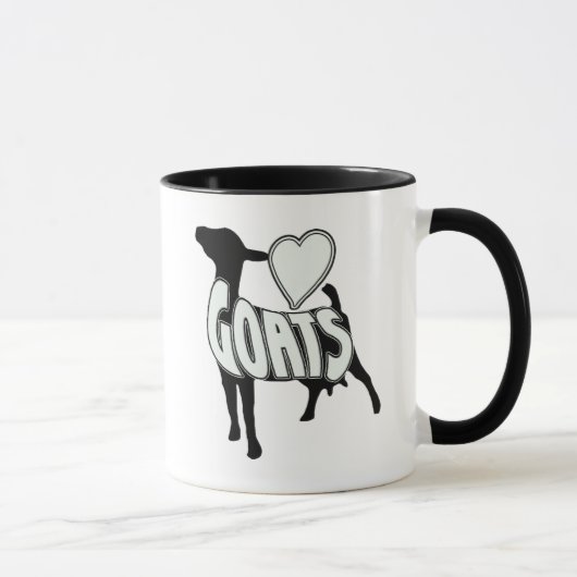 MUG J'AIME L'ICÔNE DE LOGO DE CHÈVRES (Droite)