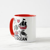 Mug J'AIME L'OCÉAN (Devant gauche)