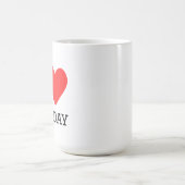 Mug J'aime lundi autocollant carré (Centre)