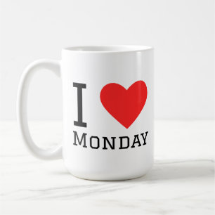 Mug J'aime lundi autocollant carré