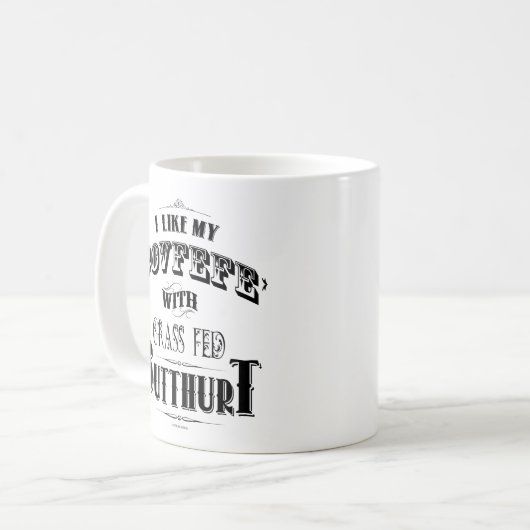 MUG J'AIME MA CAFETIÈRE AVEC LE GRASS FED BUTTHURT (Devant gauche)