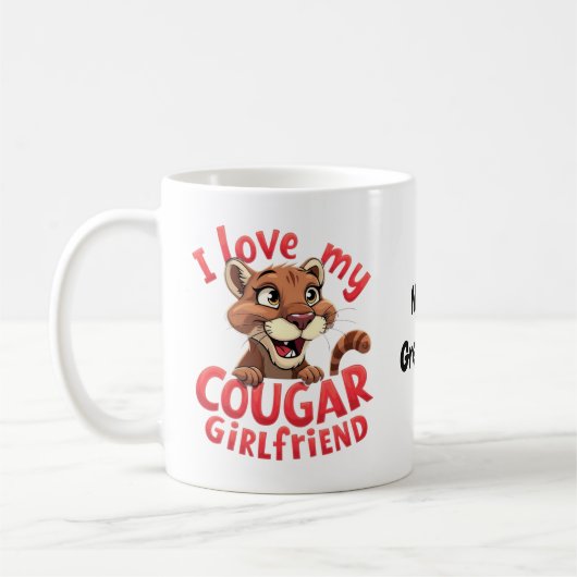 Mug J'aime ma copine cougar drôle et sincère (Gauche)