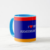 Mug J'Aime Ma Femme Arménienne, Drapeau Arménien (Devant gauche)