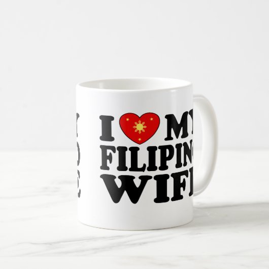 Mug J'Aime Ma Femme Philippine (Devant droit)