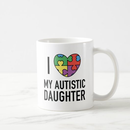 Mug J'Aime Ma Fille Autiste (Droite)
