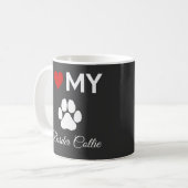Mug J'aime ma frontière Collie chien texte personnalis (Devant gauche)