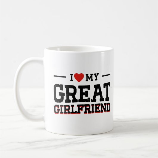 Mug J'Aime Ma Grande Petite Amie Noire Distressed Desi (Gauche)