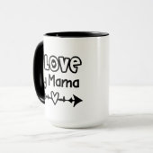 Mug J'aime ma maman flèche noire (Devant gauche)