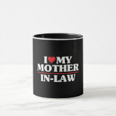 Mug J'Aime Ma Mère En Droit Coeur Rouge (Centre)