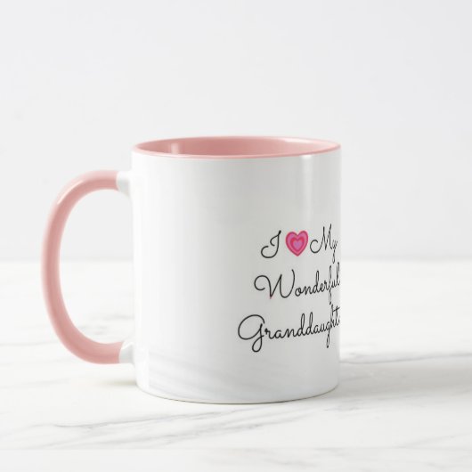 Mug J'Aime Ma Merveilleuse Petite-Fille, (Gauche)