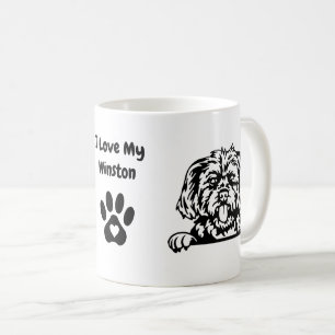 Mug J'aime ma MORKIE   Nom et Empreinte de patte du ch