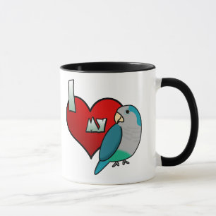 Mug J'aime ma perruche bleue de quaker