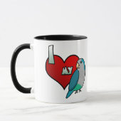 Mug J'aime ma perruche bleue de quaker (Gauche)