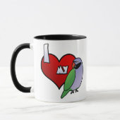 Mug J'aime ma perruche de Derbyan (Gauche)