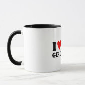 Mug J'aime ma petite amie - Conception de texte de cœu (Gauche)