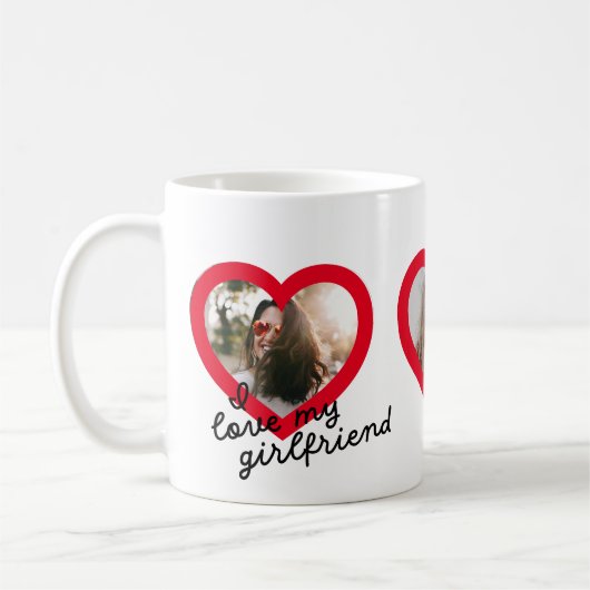 Mug J'aime ma petite amie Custom Red Valentines Photo (Gauche)