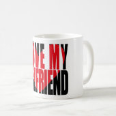 Mug J'aime ma petite amie Typographie du coeur (Devant droit)