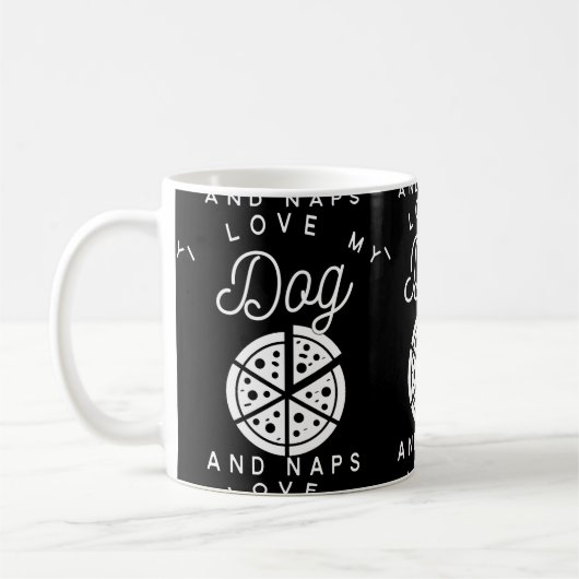 Mug J'aime ma pizza et petits sommes de chien (Gauche)